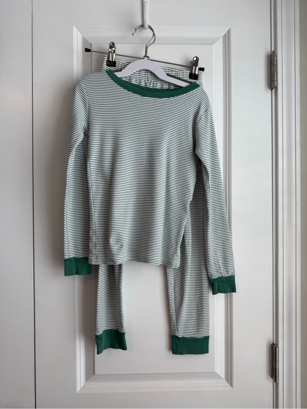 LAKE Kids Long-Long Set Green White Stripes Size 8